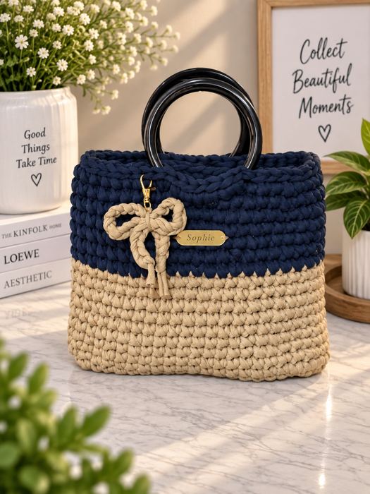 Navy & Sand Tote