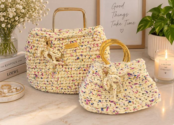 Yellow Floral Matching Bag Set